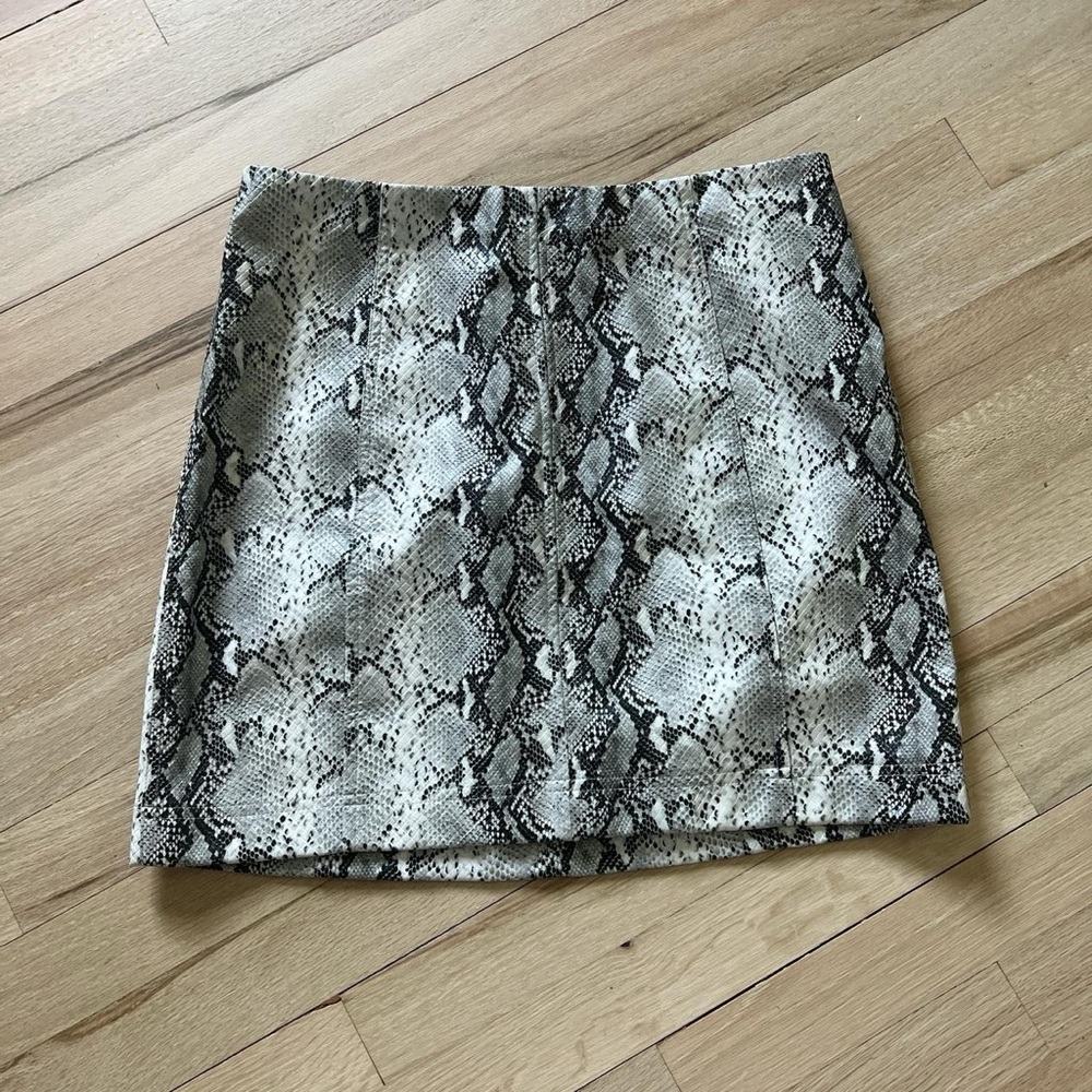 Wild Honey Black and White Snakeskin Mini Skirt